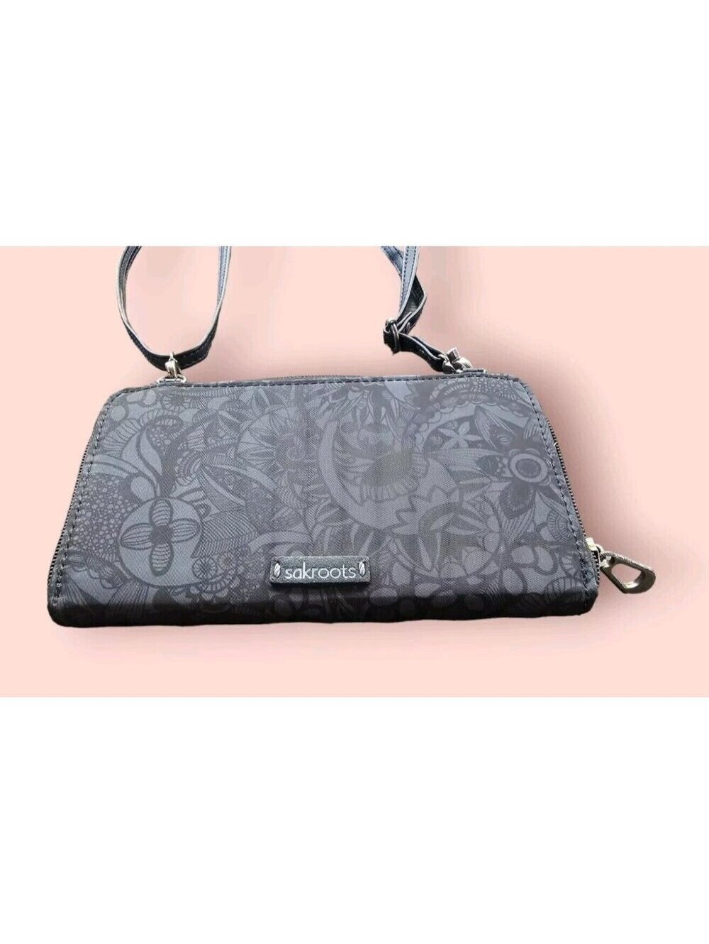The Sak Sakroots Large Smartphone Crossbody Black-Tonal Spirit Desert PURSE - Picture 9 of 15
